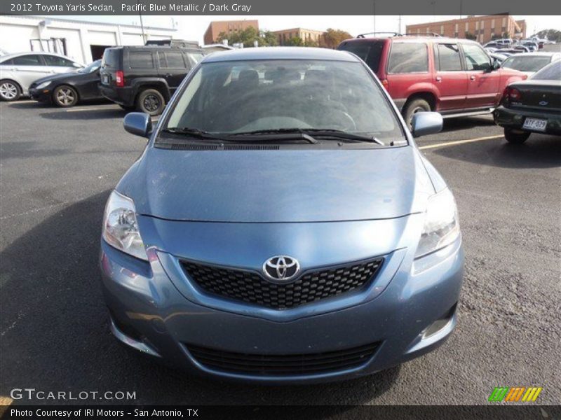 Pacific Blue Metallic / Dark Gray 2012 Toyota Yaris Sedan