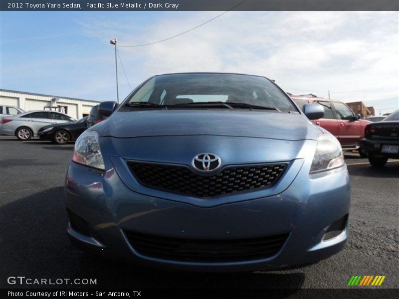 Pacific Blue Metallic / Dark Gray 2012 Toyota Yaris Sedan