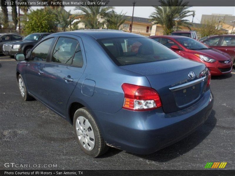 Pacific Blue Metallic / Dark Gray 2012 Toyota Yaris Sedan
