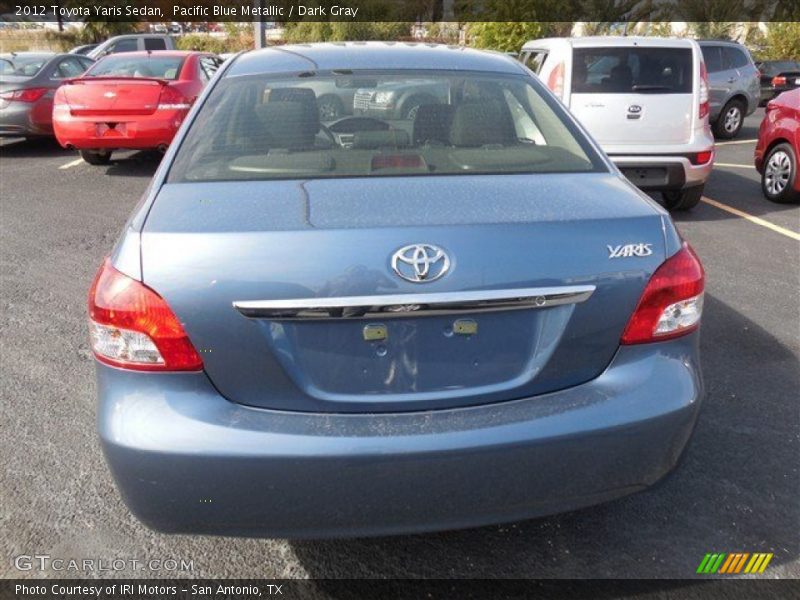 Pacific Blue Metallic / Dark Gray 2012 Toyota Yaris Sedan