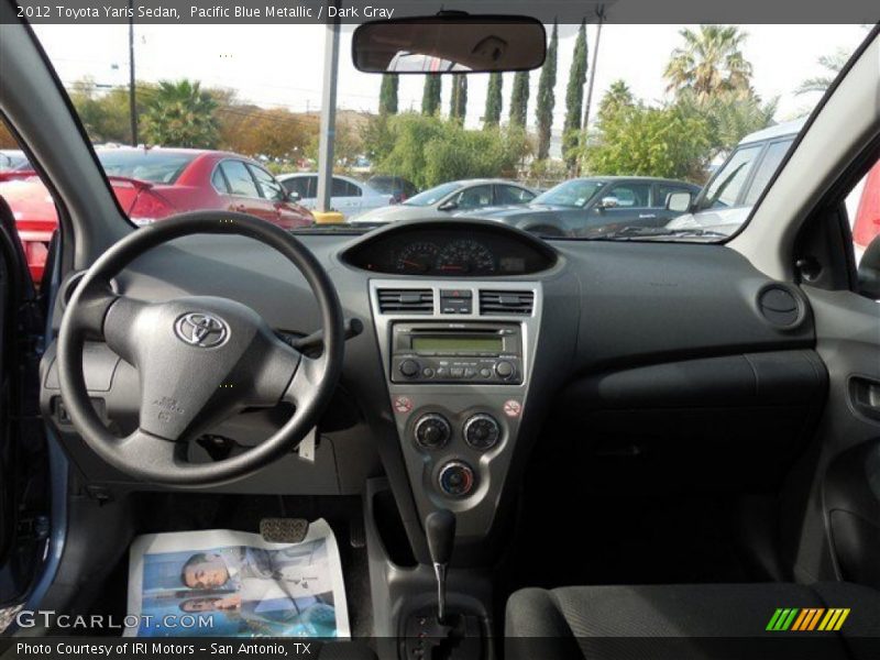 Pacific Blue Metallic / Dark Gray 2012 Toyota Yaris Sedan