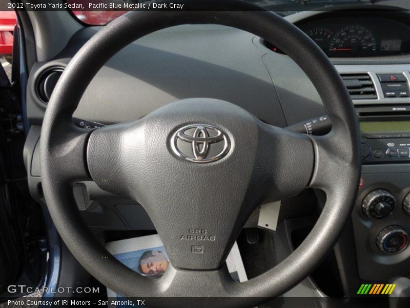 Pacific Blue Metallic / Dark Gray 2012 Toyota Yaris Sedan