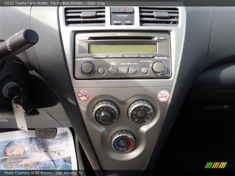 Pacific Blue Metallic / Dark Gray 2012 Toyota Yaris Sedan