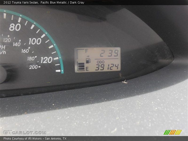 Pacific Blue Metallic / Dark Gray 2012 Toyota Yaris Sedan