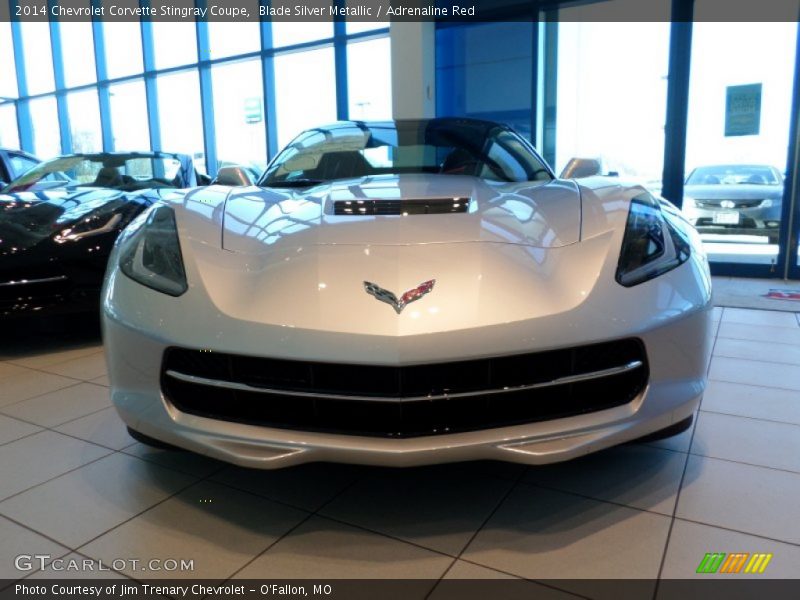 Blade Silver Metallic / Adrenaline Red 2014 Chevrolet Corvette Stingray Coupe