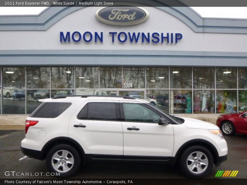 White Suede / Medium Light Stone 2011 Ford Explorer FWD