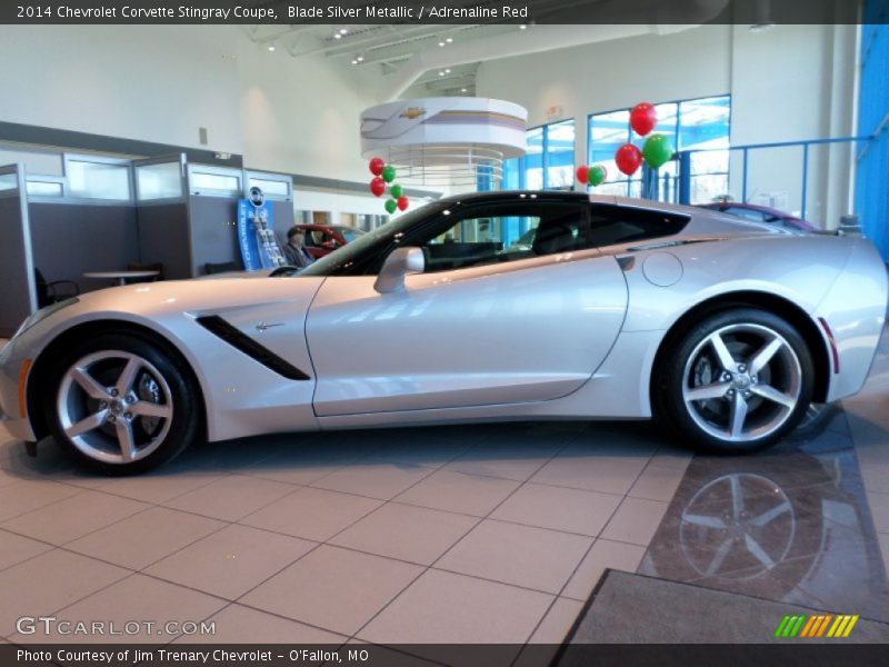 Blade Silver Metallic / Adrenaline Red 2014 Chevrolet Corvette Stingray Coupe