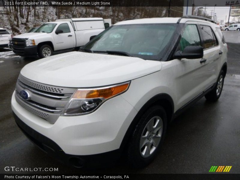 White Suede / Medium Light Stone 2011 Ford Explorer FWD