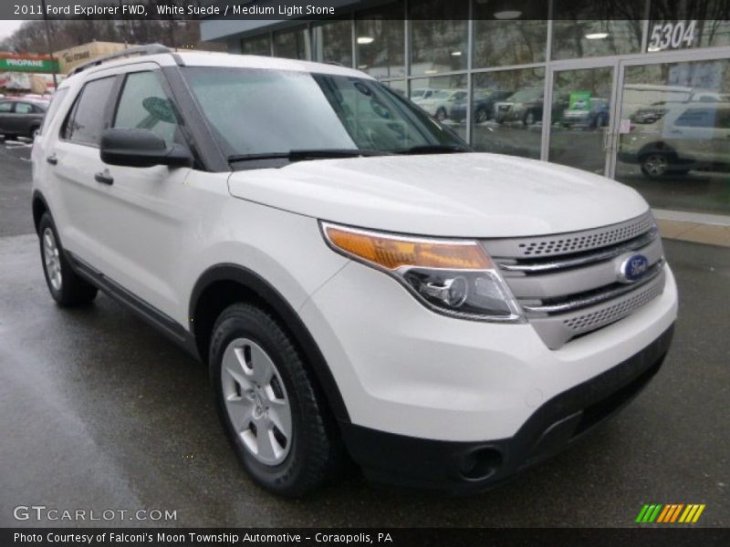 White Suede / Medium Light Stone 2011 Ford Explorer FWD