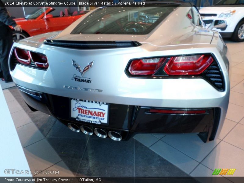 Blade Silver Metallic / Adrenaline Red 2014 Chevrolet Corvette Stingray Coupe
