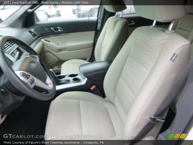 White Suede / Medium Light Stone 2011 Ford Explorer FWD