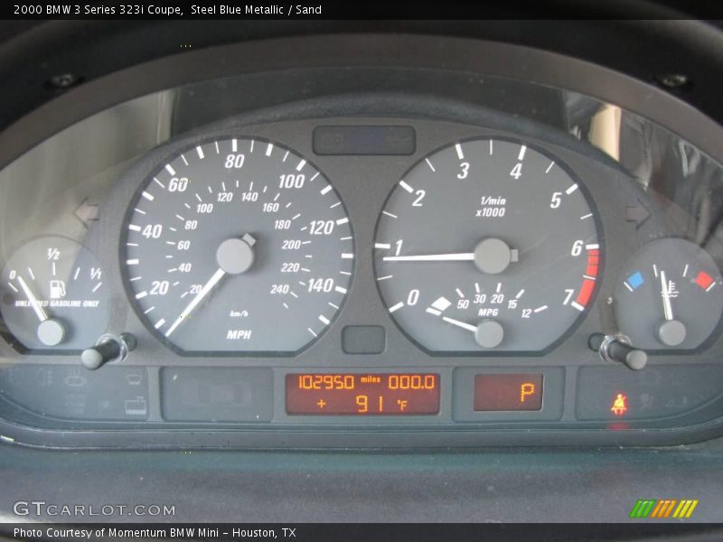 Steel Blue Metallic / Sand 2000 BMW 3 Series 323i Coupe