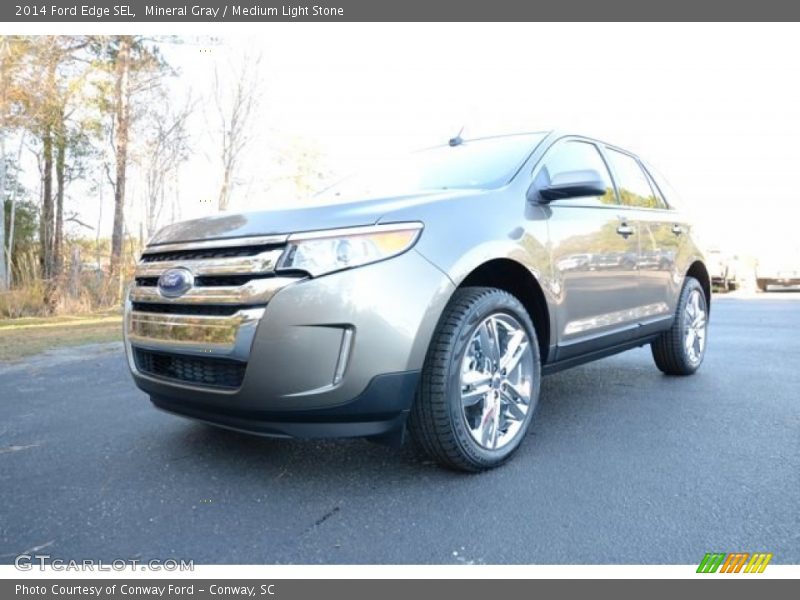 Mineral Gray / Medium Light Stone 2014 Ford Edge SEL