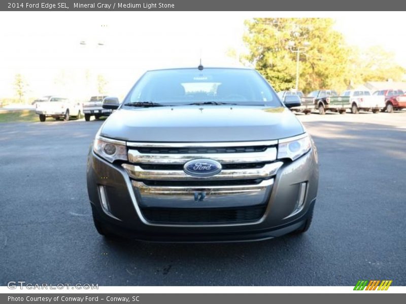 Mineral Gray / Medium Light Stone 2014 Ford Edge SEL