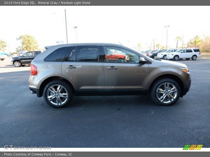 Mineral Gray / Medium Light Stone 2014 Ford Edge SEL