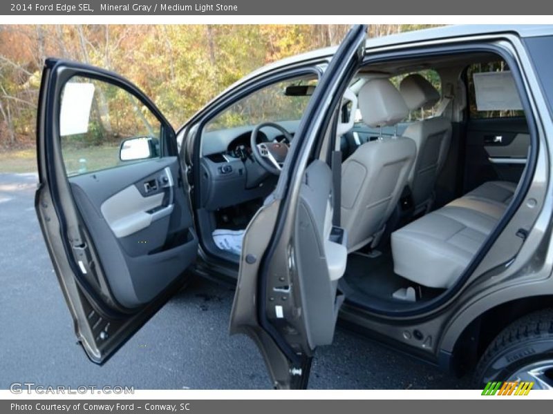 Mineral Gray / Medium Light Stone 2014 Ford Edge SEL