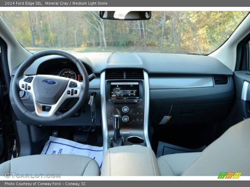 Mineral Gray / Medium Light Stone 2014 Ford Edge SEL