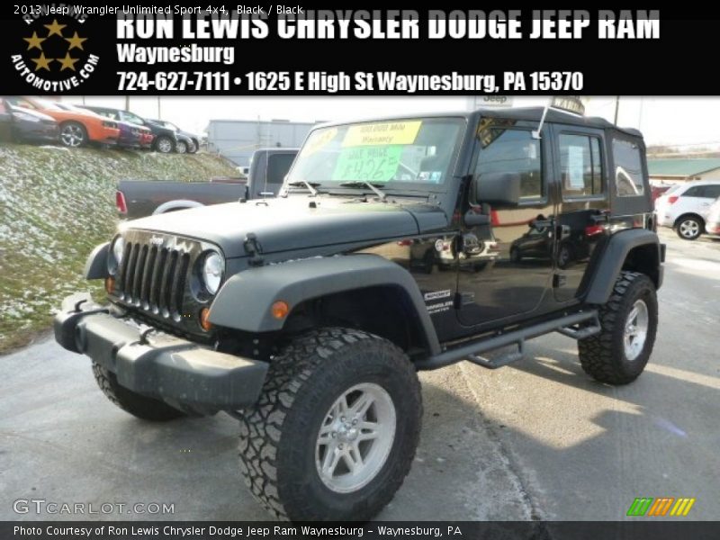 Black / Black 2013 Jeep Wrangler Unlimited Sport 4x4