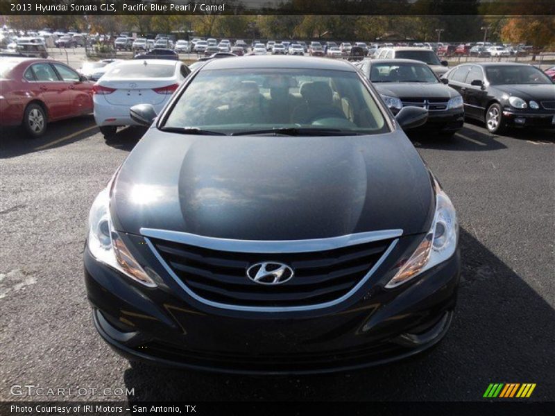 Pacific Blue Pearl / Camel 2013 Hyundai Sonata GLS