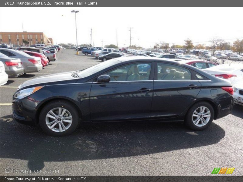 Pacific Blue Pearl / Camel 2013 Hyundai Sonata GLS