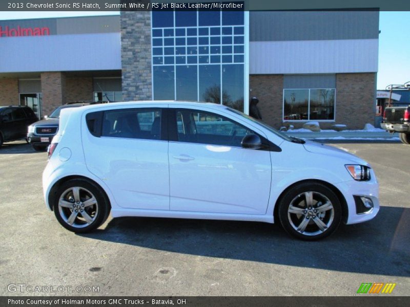 Summit White / RS Jet Black Leather/Microfiber 2013 Chevrolet Sonic RS Hatch