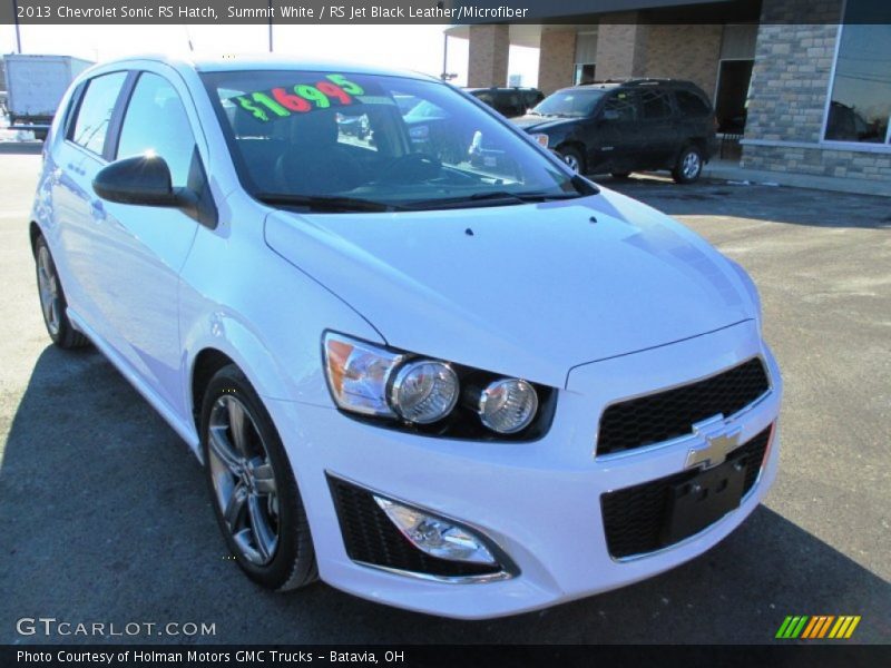 Summit White / RS Jet Black Leather/Microfiber 2013 Chevrolet Sonic RS Hatch