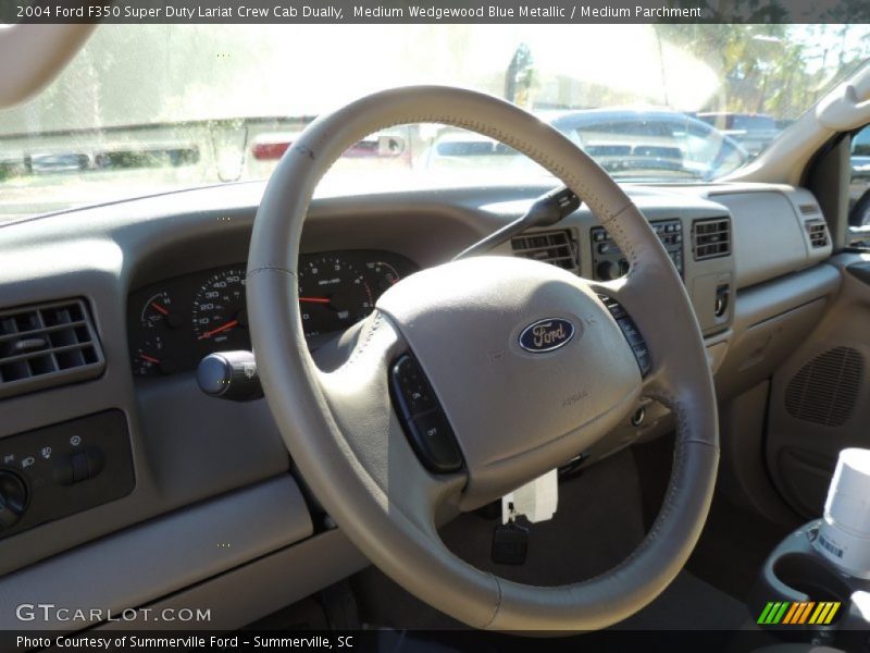 Medium Wedgewood Blue Metallic / Medium Parchment 2004 Ford F350 Super Duty Lariat Crew Cab Dually