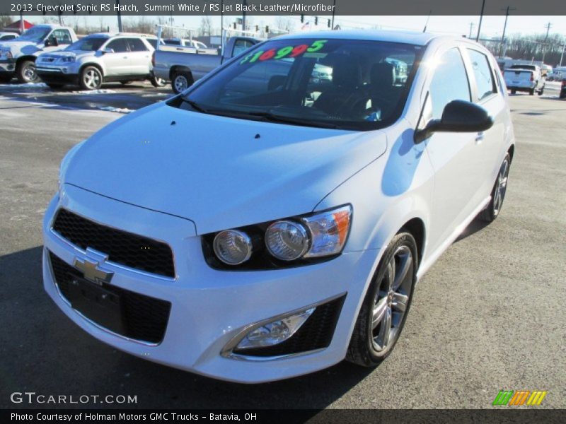 Summit White / RS Jet Black Leather/Microfiber 2013 Chevrolet Sonic RS Hatch