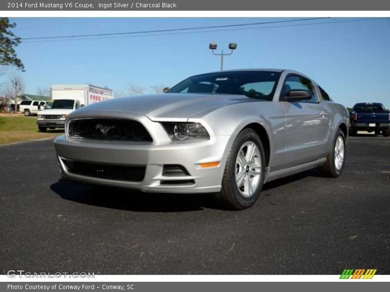 Ingot Silver / Charcoal Black 2014 Ford Mustang V6 Coupe