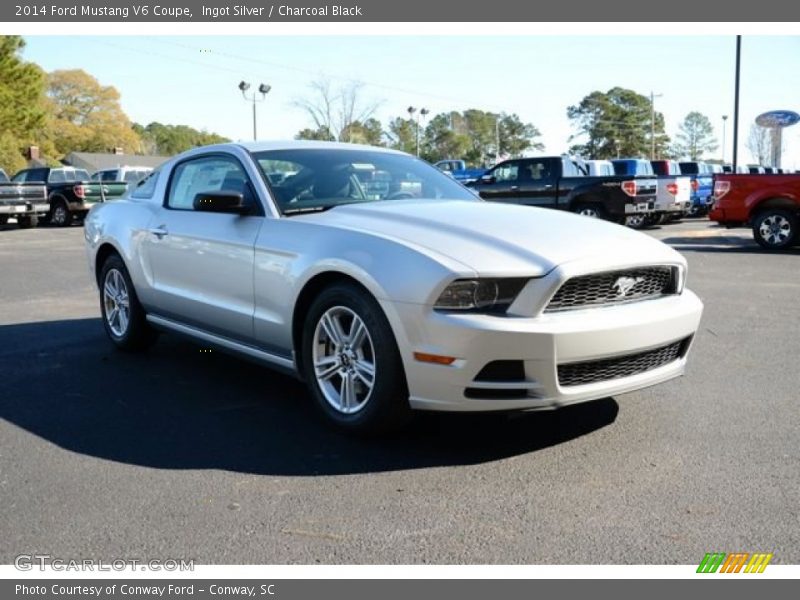 Ingot Silver / Charcoal Black 2014 Ford Mustang V6 Coupe