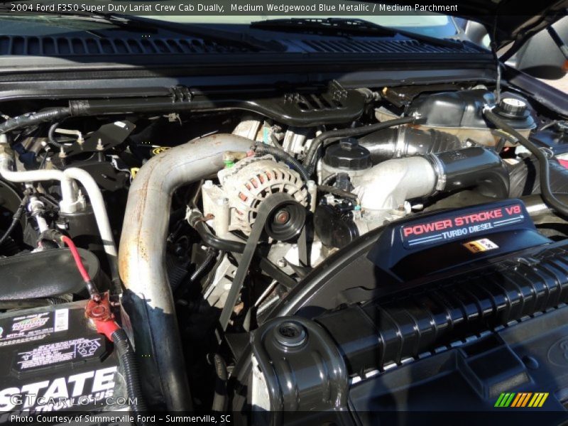 Medium Wedgewood Blue Metallic / Medium Parchment 2004 Ford F350 Super Duty Lariat Crew Cab Dually