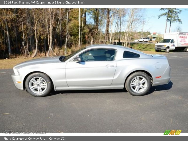 Ingot Silver / Charcoal Black 2014 Ford Mustang V6 Coupe