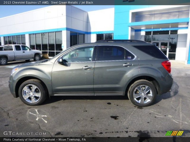 Steel Green Metallic / Jet Black 2013 Chevrolet Equinox LT AWD