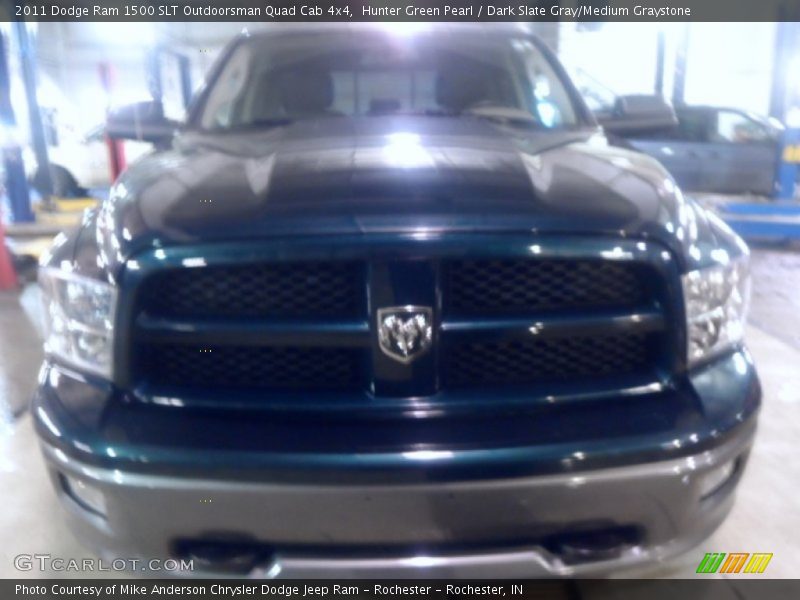 Hunter Green Pearl / Dark Slate Gray/Medium Graystone 2011 Dodge Ram 1500 SLT Outdoorsman Quad Cab 4x4