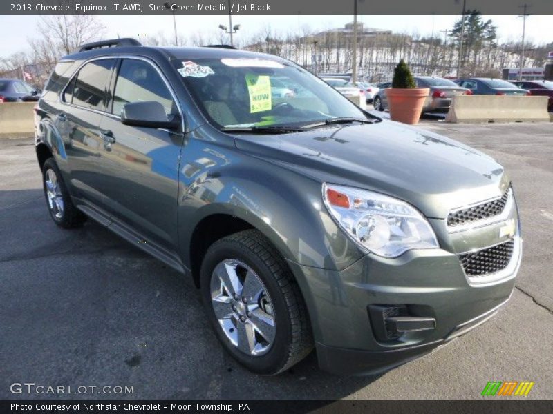 Steel Green Metallic / Jet Black 2013 Chevrolet Equinox LT AWD