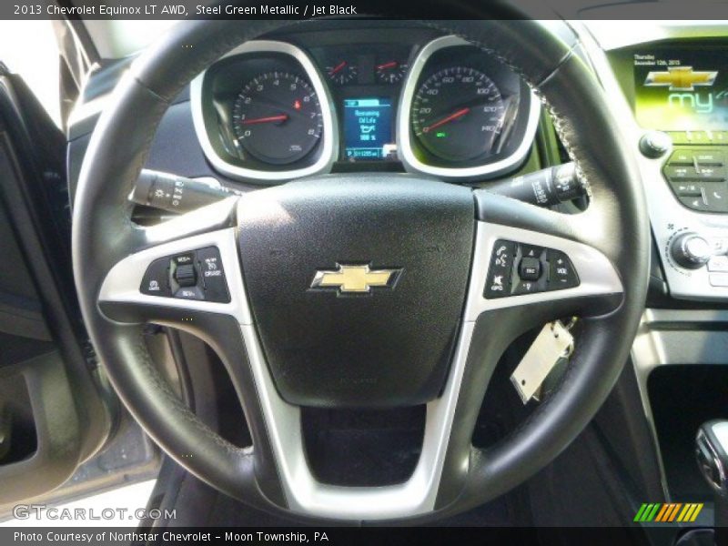 Steel Green Metallic / Jet Black 2013 Chevrolet Equinox LT AWD