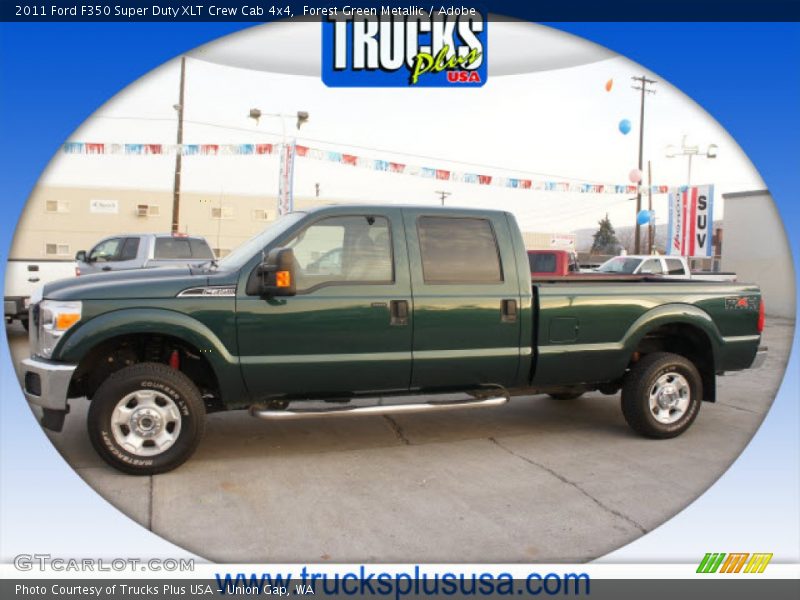 Forest Green Metallic / Adobe 2011 Ford F350 Super Duty XLT Crew Cab 4x4