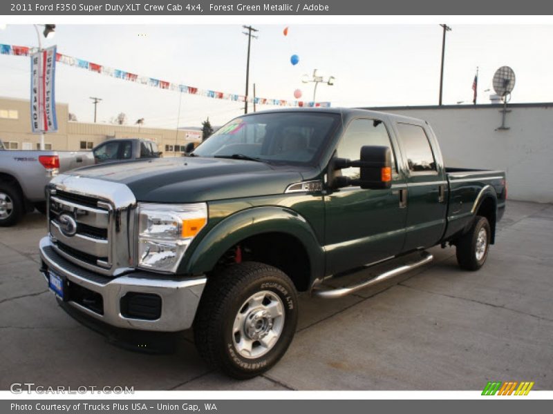 Forest Green Metallic / Adobe 2011 Ford F350 Super Duty XLT Crew Cab 4x4