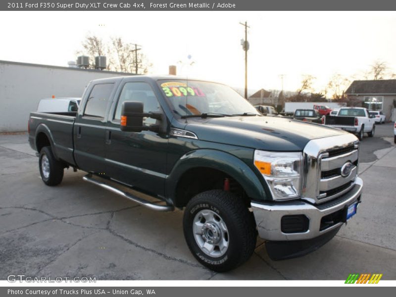 Forest Green Metallic / Adobe 2011 Ford F350 Super Duty XLT Crew Cab 4x4