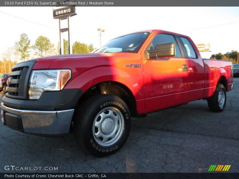 Vermillion Red / Medium Stone 2010 Ford F150 XL SuperCab