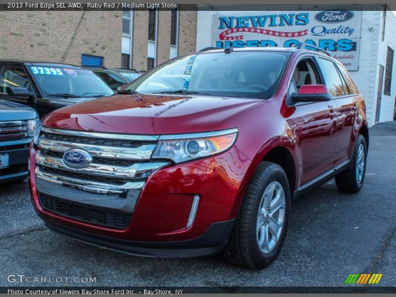 Ruby Red / Medium Light Stone 2013 Ford Edge SEL AWD