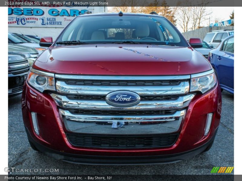 Ruby Red / Medium Light Stone 2013 Ford Edge SEL AWD