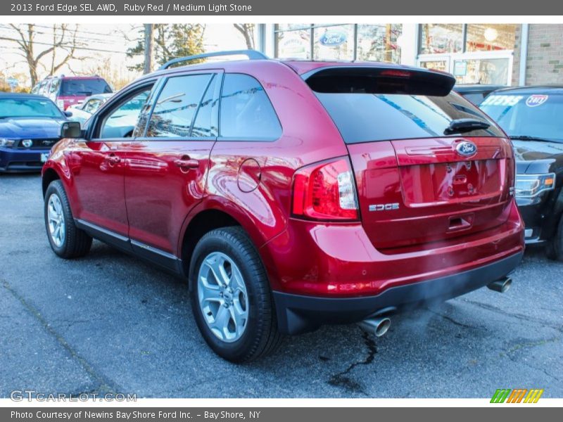 Ruby Red / Medium Light Stone 2013 Ford Edge SEL AWD