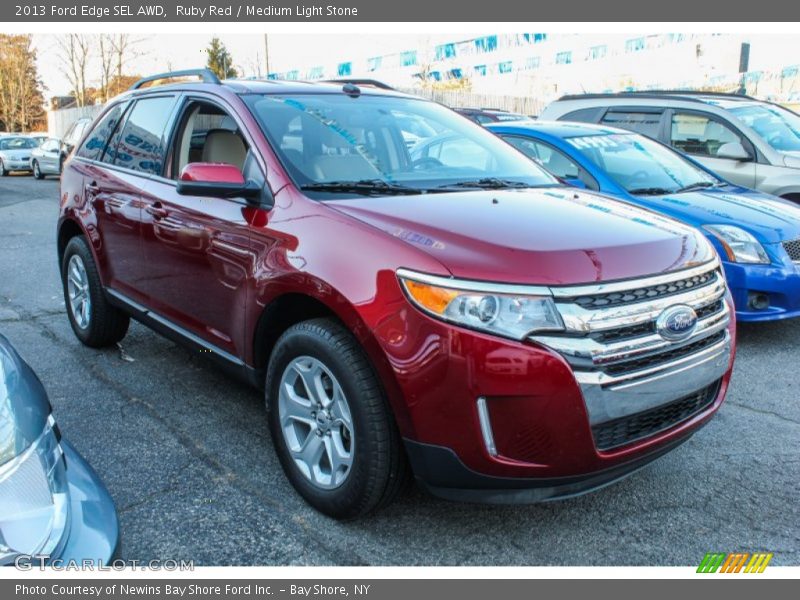 Ruby Red / Medium Light Stone 2013 Ford Edge SEL AWD