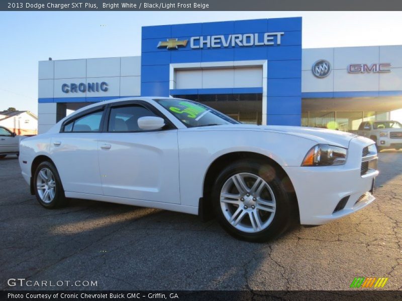 Bright White / Black/Light Frost Beige 2013 Dodge Charger SXT Plus