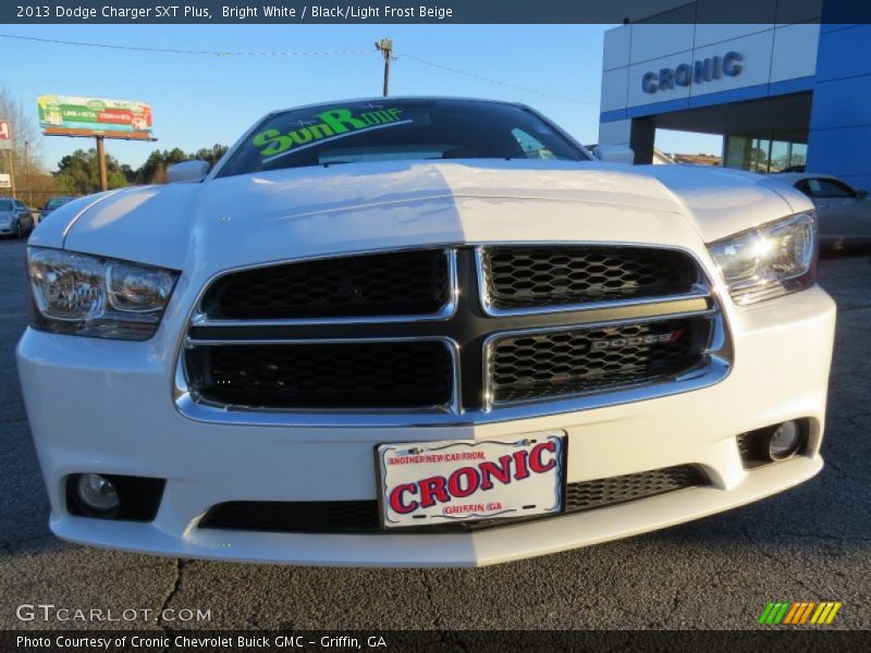 Bright White / Black/Light Frost Beige 2013 Dodge Charger SXT Plus