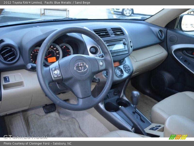 Pacific Blue Metallic / Sand Beige 2012 Toyota RAV4 Limited