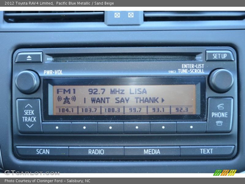 Pacific Blue Metallic / Sand Beige 2012 Toyota RAV4 Limited