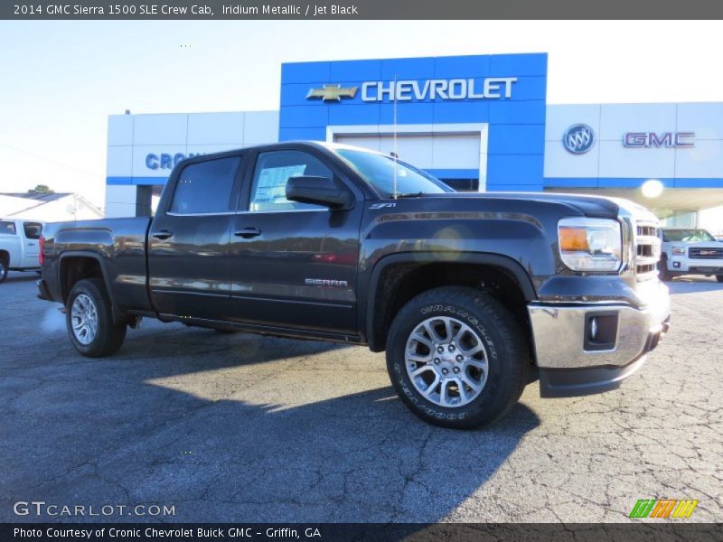 Iridium Metallic / Jet Black 2014 GMC Sierra 1500 SLE Crew Cab