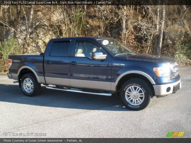 Dark Blue Pearl Metallic / Camel/Tan 2009 Ford F150 Lariat SuperCrew 4x4